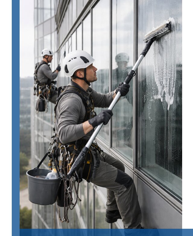 Высотная мойка сплошного остекления с выездом в Новокубанске