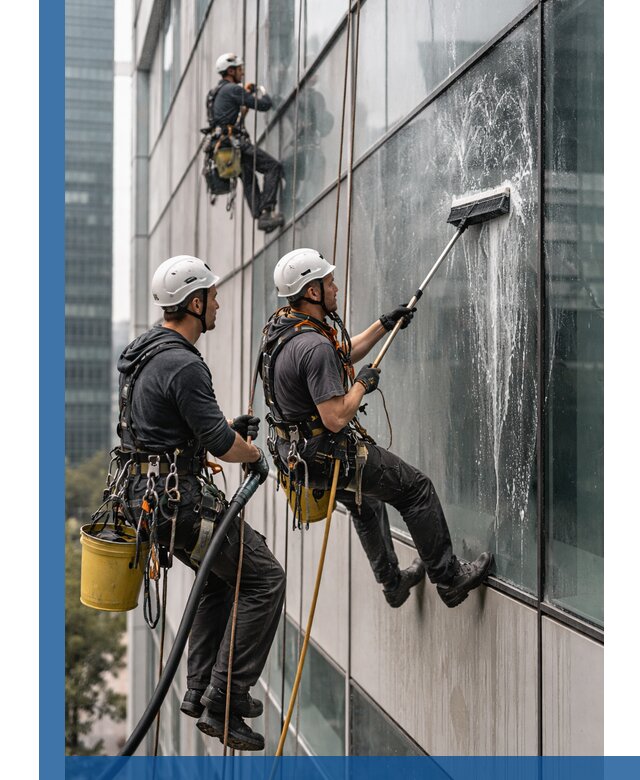 Профессиональная высотная мойка фасадов зданий в Новокубанске