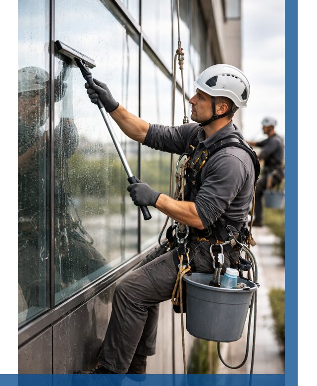 Мойка стеклянных фасадов в Новокубанске от 208 р. | ВЫСОТНИК-Нкб