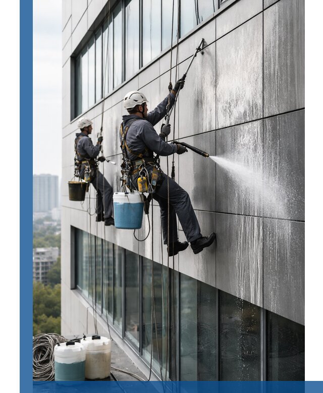 Профессиональная мойка вентилируемых фасадов в Новокубанске