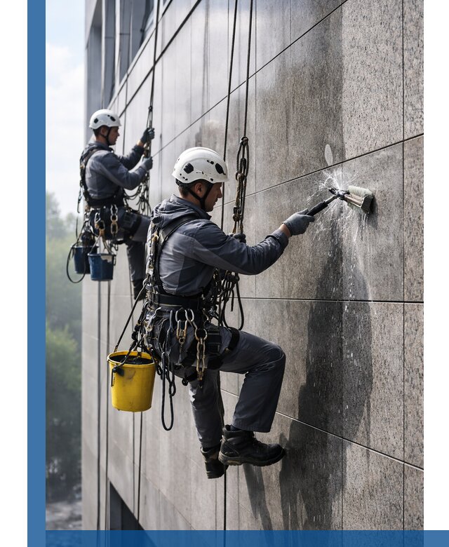 Профессиональная мойка фасада из керамогранита в Новокубанске