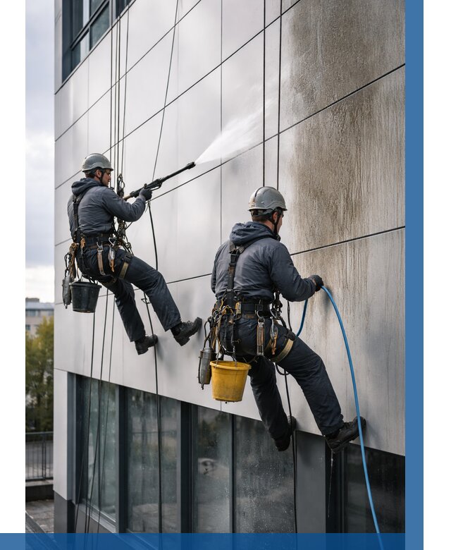 Мойка фасада из композита в Новокубанске по цене от 312 р. | ВЫСОТНИК-Нкб