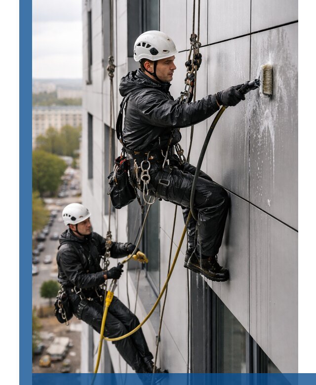 Профессиональная мойка фасада из композита в Новокубанске