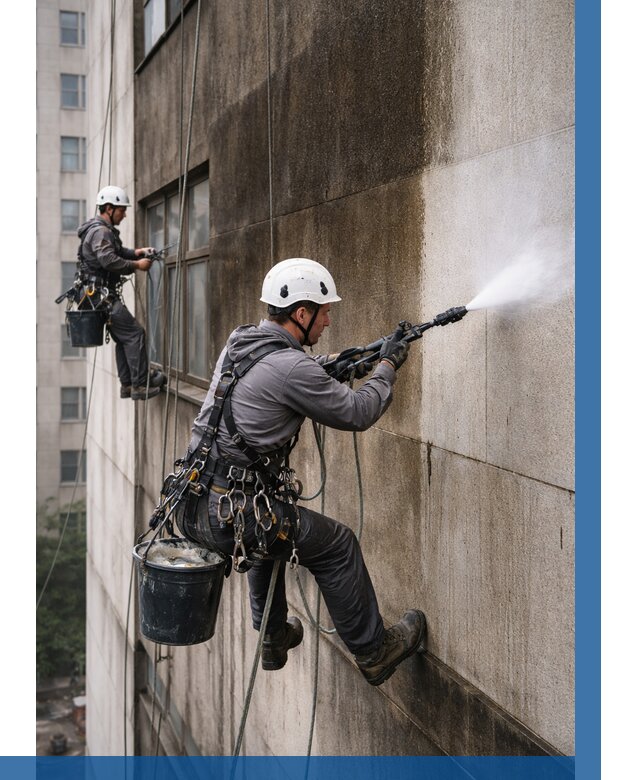 Очистка фасада от копоти в Новокубанске от 260 р. | ВЫСОТНИК-Нкб