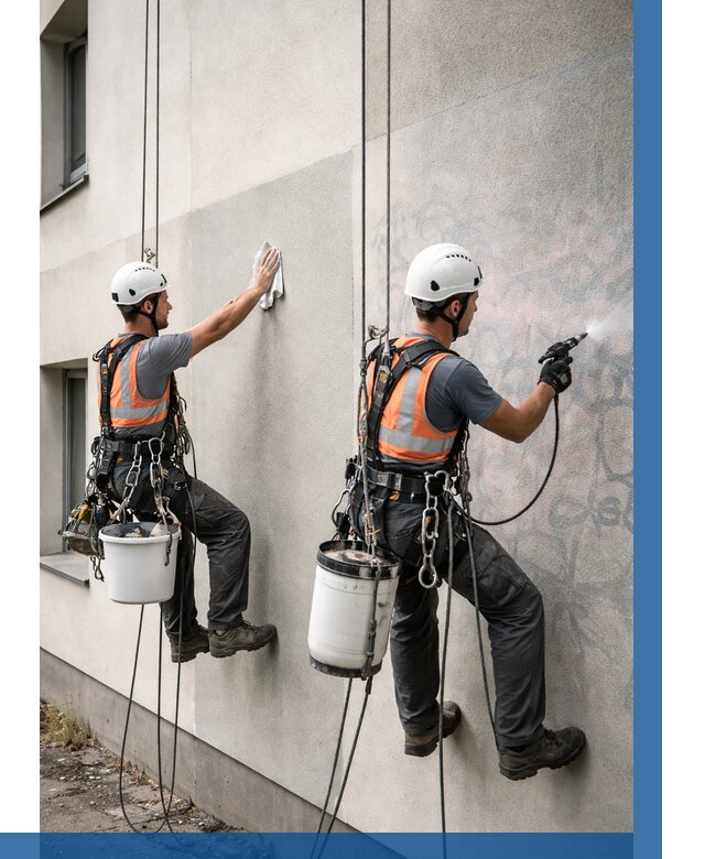 Антиграффити покрытие фасада в Новокубанске от 624 р. | ВЫСОТНИК-Нкб