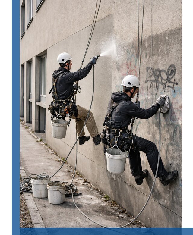 Антиграффити покрытие фасада с защитой от надписей в Новокубанске