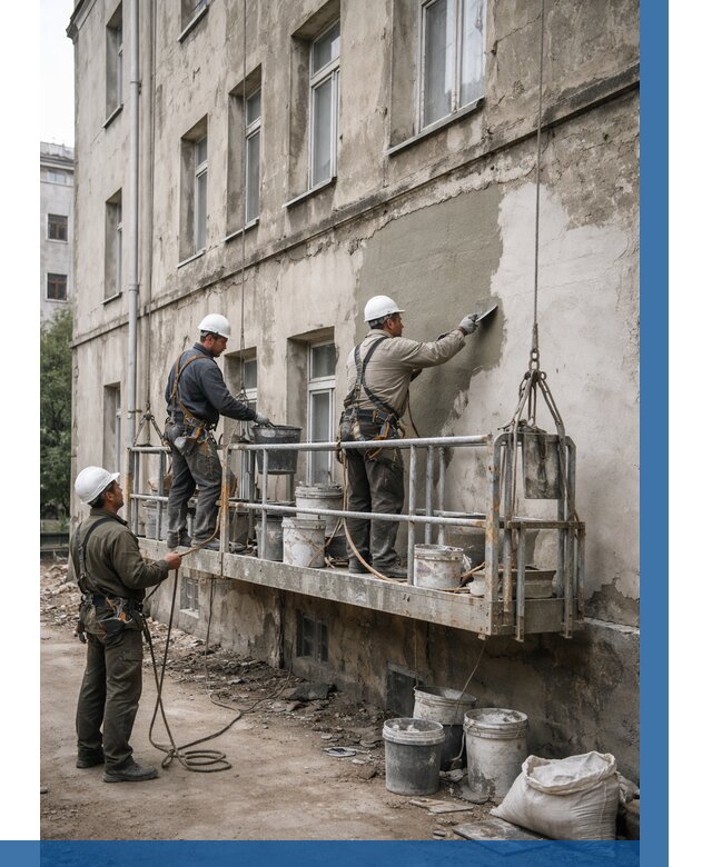 Капитальный ремонт фасада в Новокубанске от 4367 р. | ВЫСОТНИК-Нкб