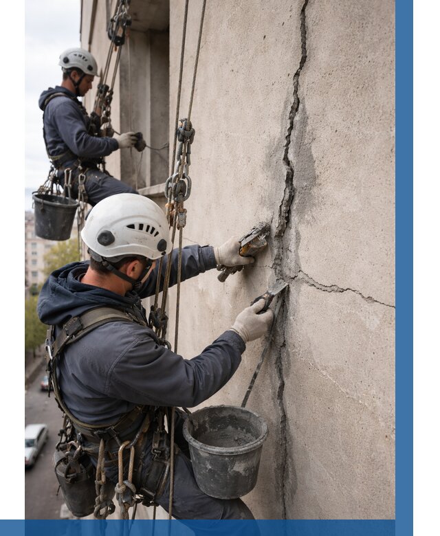 Заделка трещин на фасаде в Новокубанске от 936 р. | ВЫСОТНИК-Нкб