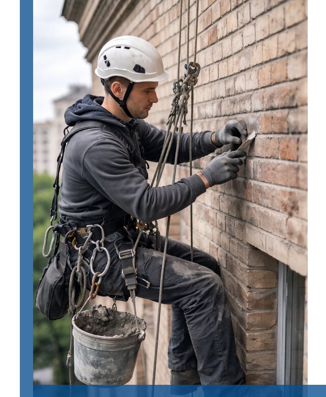 Качественный ремонт кирпичной кладки фасада в Новокубанске с гарантией