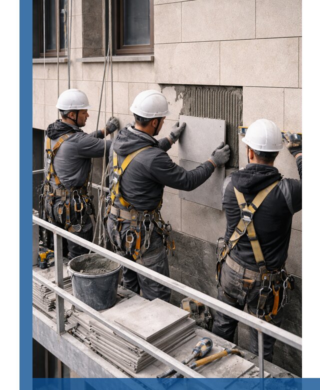 Ремонт облицовки фасада плиткой в Новокубанске с гарантией