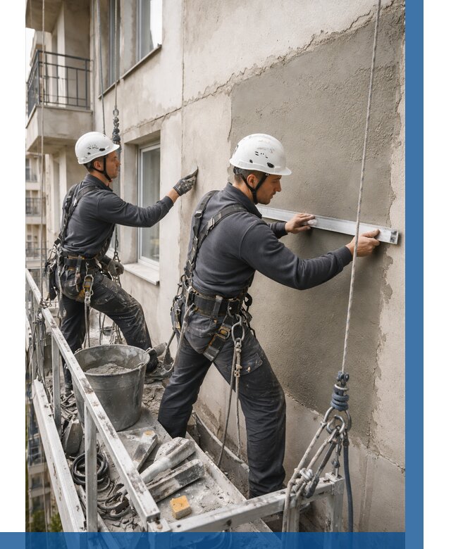 Штукатурка фасада на высоте в Новокубанске от 936 р. | ВЫСОТНИК-Нкб