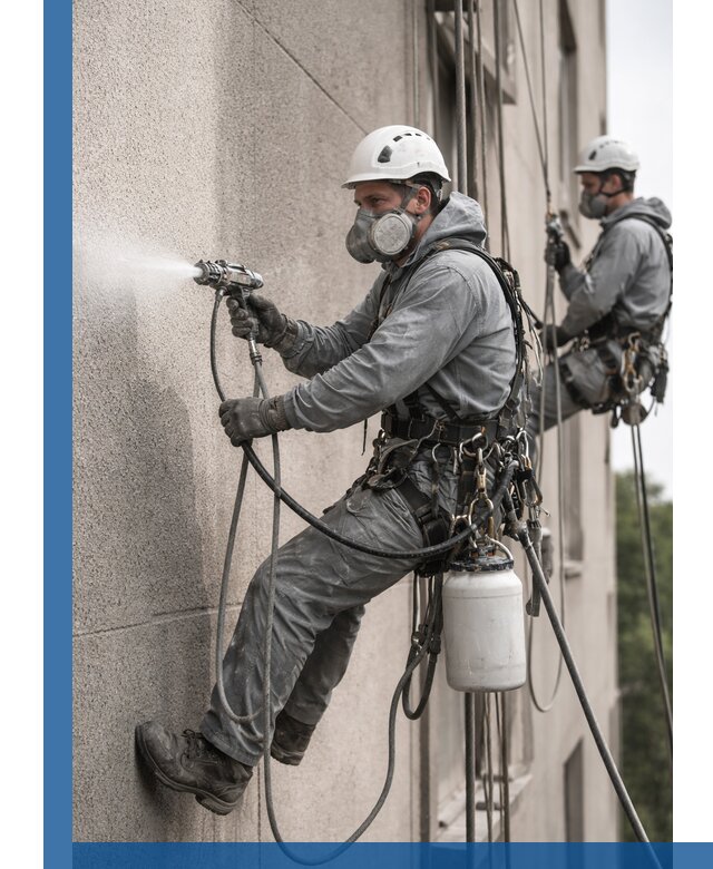 Безвоздушная покраска фасадов зданий в Новокубанске профессионально