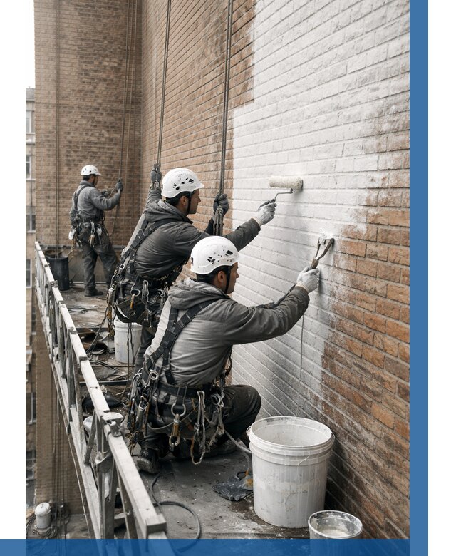 Покраска кирпичного фасада в Новокубанске от 364 р. | ВЫСОТНИК-Нкб