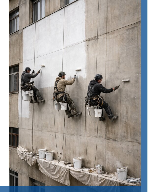 Покраска бетонного фасада в Новокубанске от 364 р за м2 | ВЫСОТНИК-Нкб