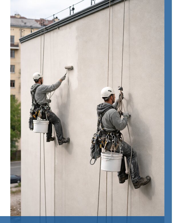 Покраска оштукатуренного фасада в Новокубанске от 333 р. | ВЫСОТНИК-Нкб