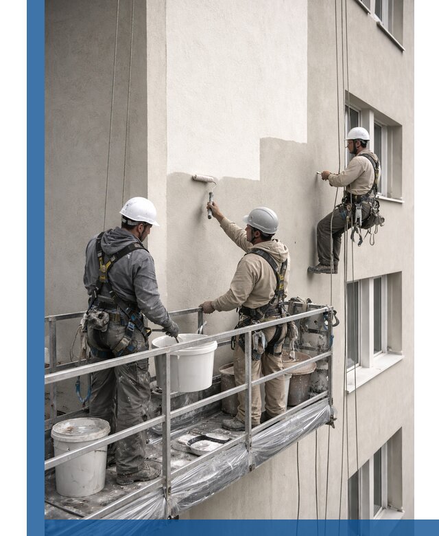 Покраска оштукатуренного фасада в Новокубанске под ключ с гарантией