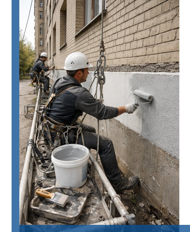Окраска цоколя здания в Новокубанске профессионально и надежно