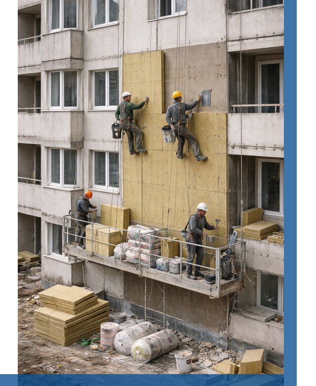 Утепление фасада минватой в Новокубанске от 1560 р. | ВЫСОТНИК-Нкб