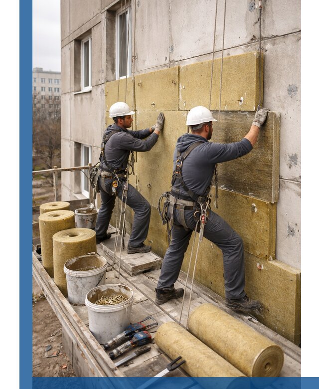 Утепление фасада минватой в Новокубанске под ключ с гарантией