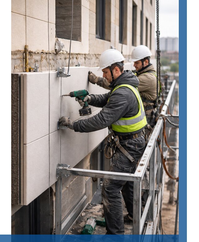 Монтаж фасадных термопанелей в Новокубанске от 1560 р. | ВЫСОТНИК-Нкб