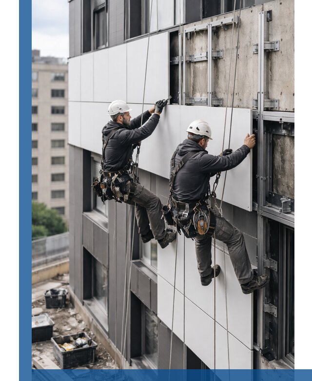 Монтаж композитных панелей фасада в Новокубанске под ключ