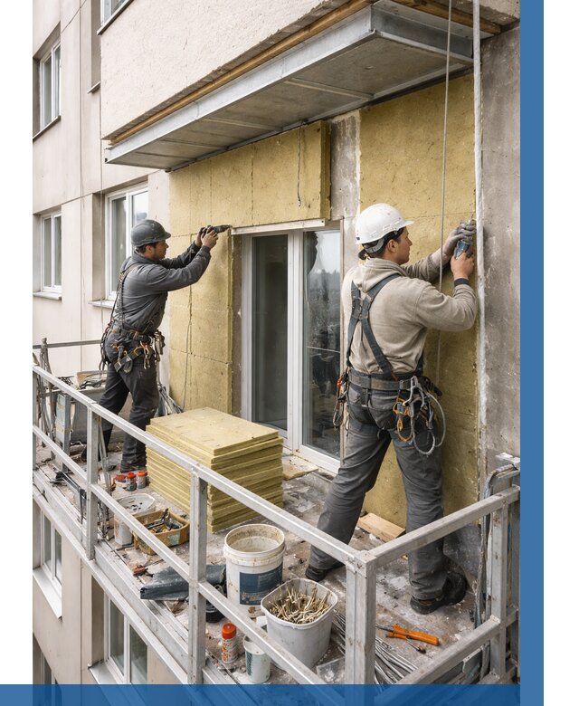 Утепление балкона снаружи в Новокубанске от 1664 р. под ключ ВЫСОТНИК-Нкб