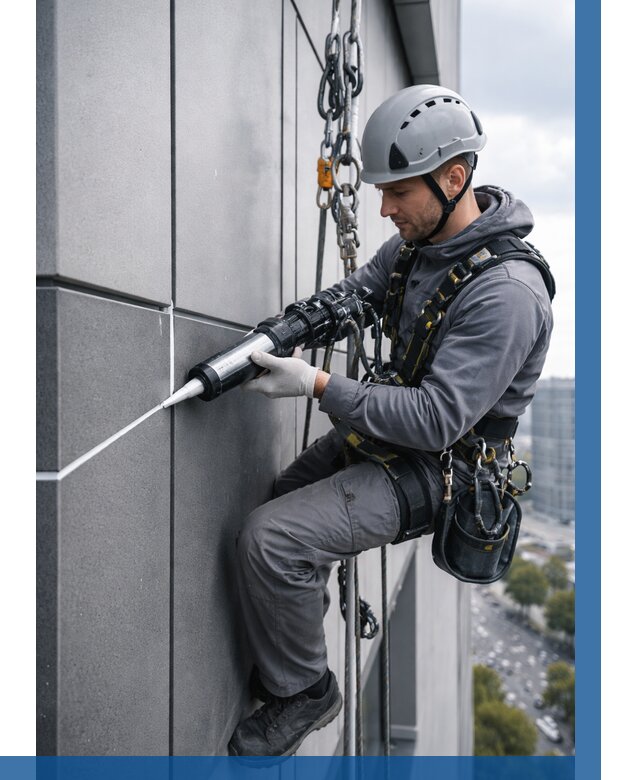 Герметизация стыков фасадных панелей в Новокубанске от 6759 р.| ВЫСОТНИК-Нкб