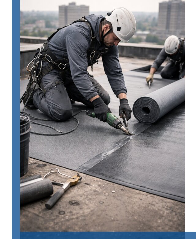 Ремонт мягкой кровли в Новокубанске с выездом промальпинистов