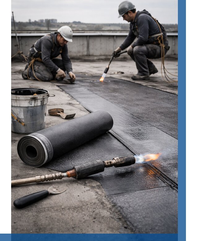 Ремонт рулонной кровли в Новокубанске от 676 р. | ВЫСОТНИК-Нкб