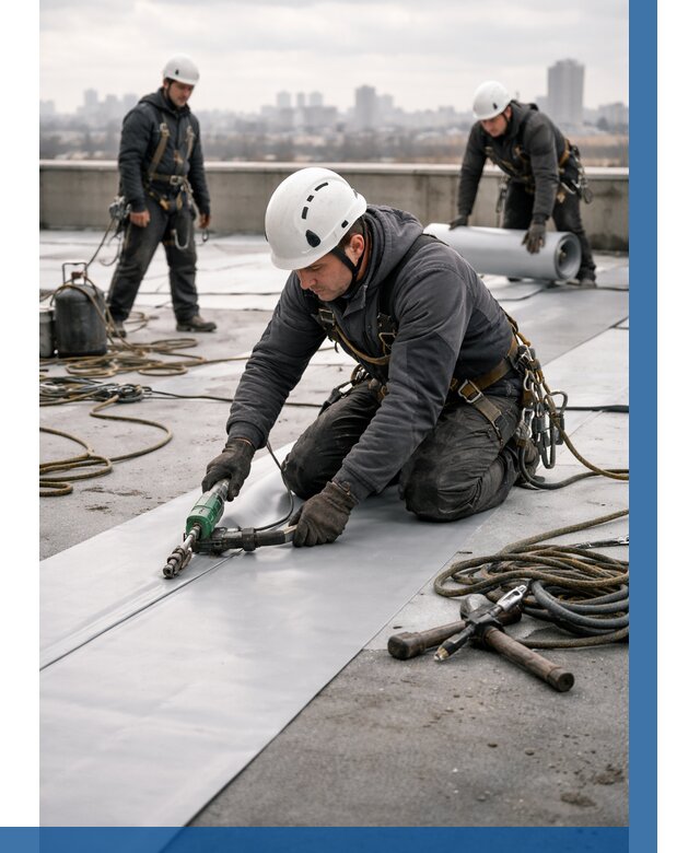 Ремонт мембранной кровли в Новокубанске от 1872 р./м2 | ВЫСОТНИК-Нкб