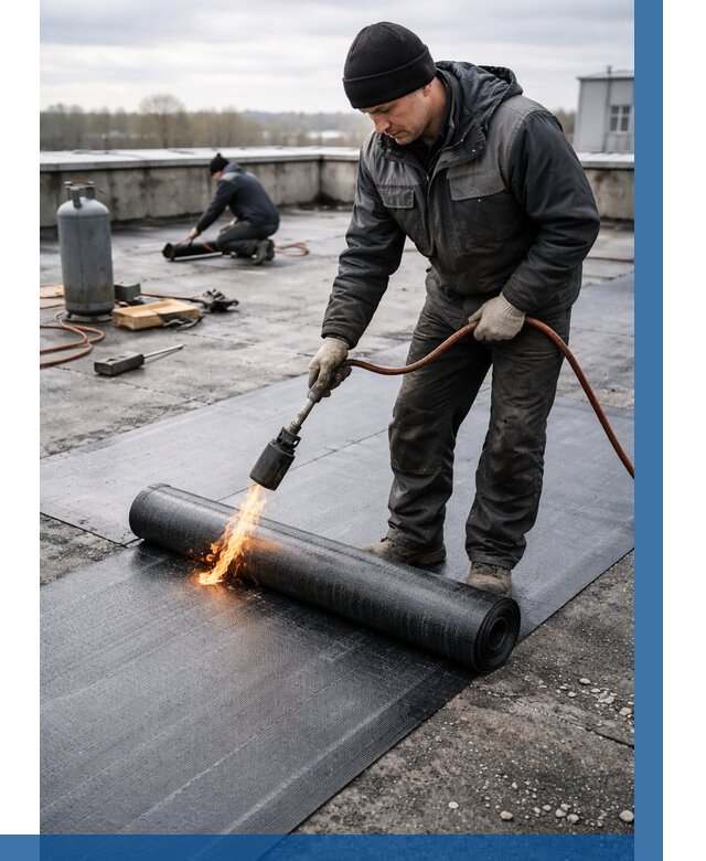 Ремонт наплавляемой кровли в Новокубанске от 728 р. | ВЫСОТНИК-Нкб