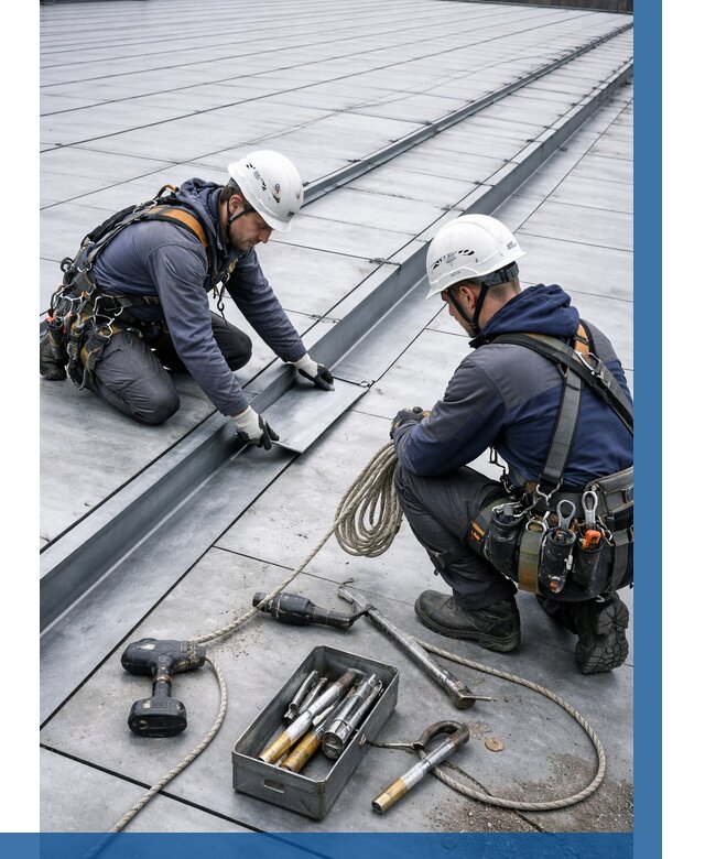 Ремонт фальцевой кровли в Новокубанске от 728 р. | ВЫСОТНИК-Нкб