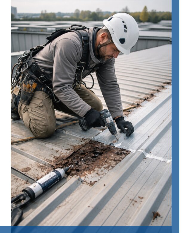 Ремонт профнастила на кровле в Новокубанске от 728 р. | ВЫСОТНИК-Нкб