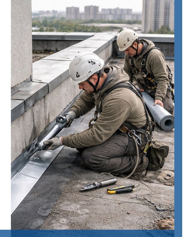 Ремонт кровельных примыканий в Новокубанске от 1248 р. | ВЫСОТНИК-Нкб