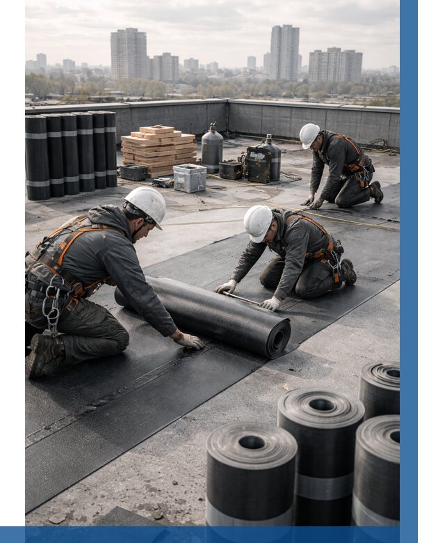 Монтаж мягкой кровли под ключ в Новокубанске от 468 р. | ВЫСОТНИК-Нкб