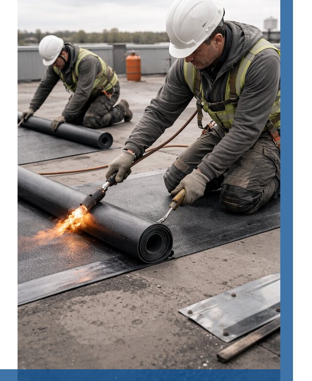 Монтаж наплавляемой кровли в Новокубанске от 884 р. — ВЫСОТНИК-Нкб