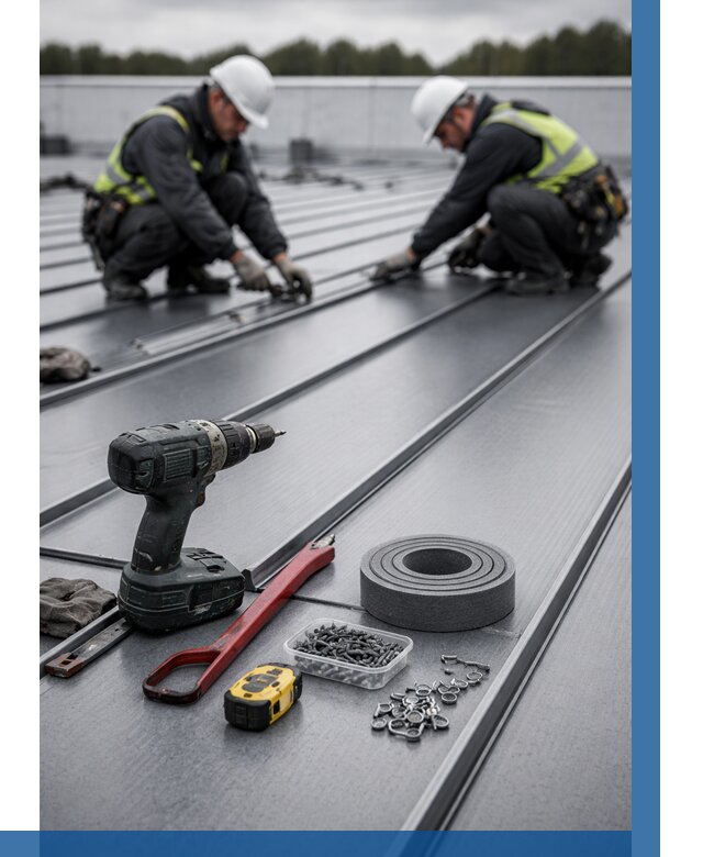 Монтаж фальцевой кровли в Новокубанске от 1872 р. | ВЫСОТНИК-Нкб