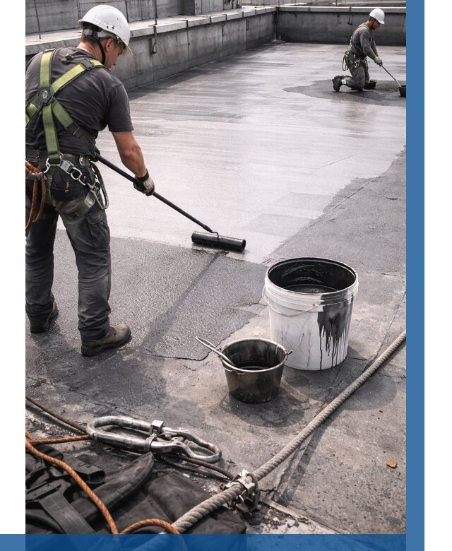 Гидроизоляция кровли жидкой резиной в Новокубанске от 520 р. | ВЫСОТНИК-Нкб