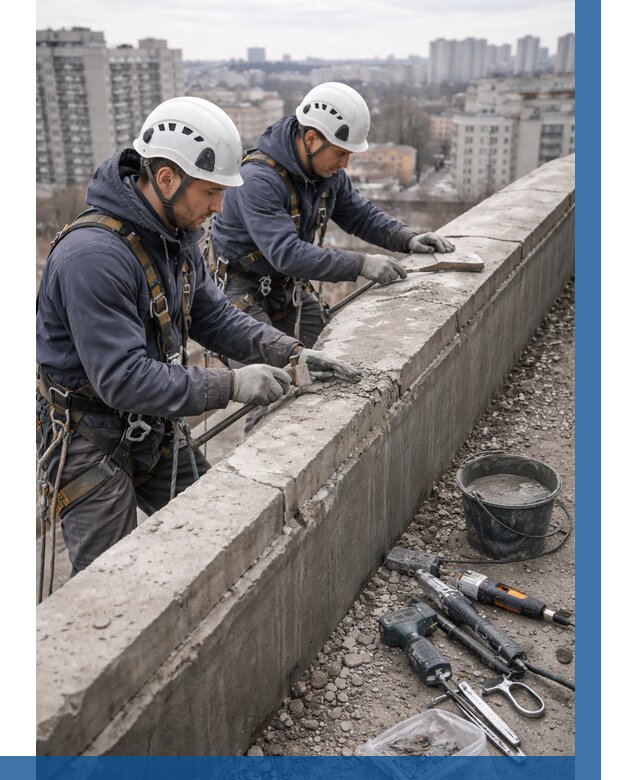 Ремонт парапета на кровле в Новокубанске от 1560 р. | ВЫСОТНИК-Нкб