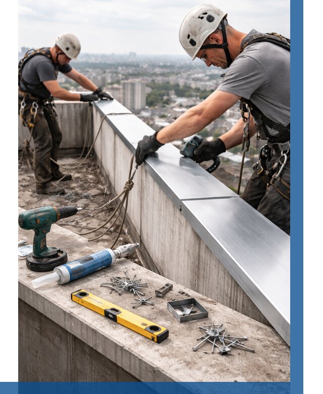 Монтаж парапетных крышек в Новокубанске от 832 р. | ВЫСОТНИК-Нкб