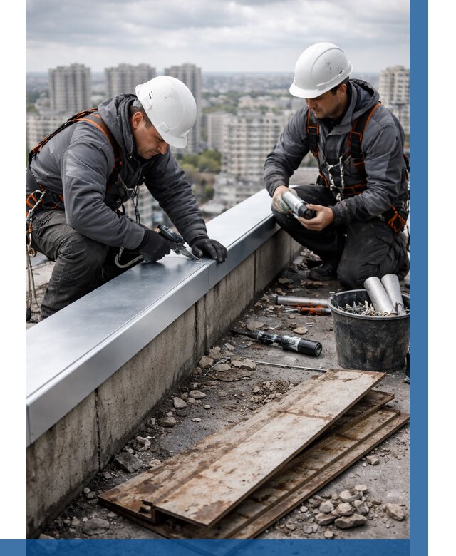 Замена парапетных крышек под ключ в Новокубанске от 1248 р. | ВЫСОТНИК-Нкб