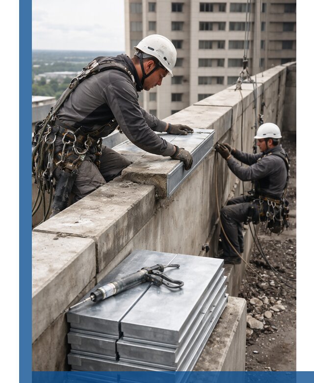 Замена парапетных крышек и установка новых в Новокубанске
