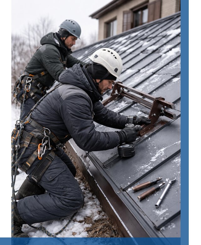 Монтаж снегозадержателей в Новокубанске от 468 р. | ВЫСОТНИК-Нкб