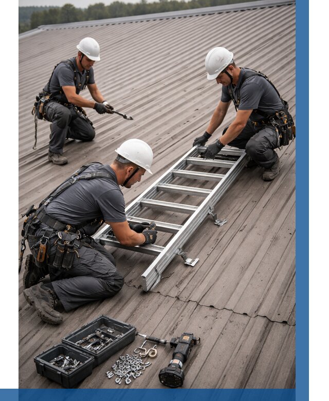 Монтаж кровельной лестницы в Новокубанске от 4679 р. | ВЫСОТНИК-Нкб