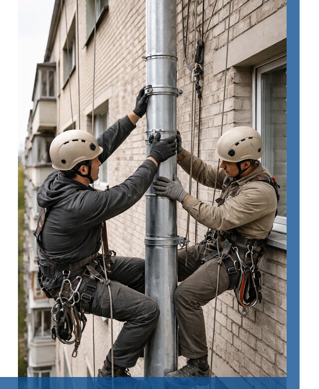 Замена водосточных труб в Новокубанске от 6759 р. | ВЫСОТНИК-Нкб