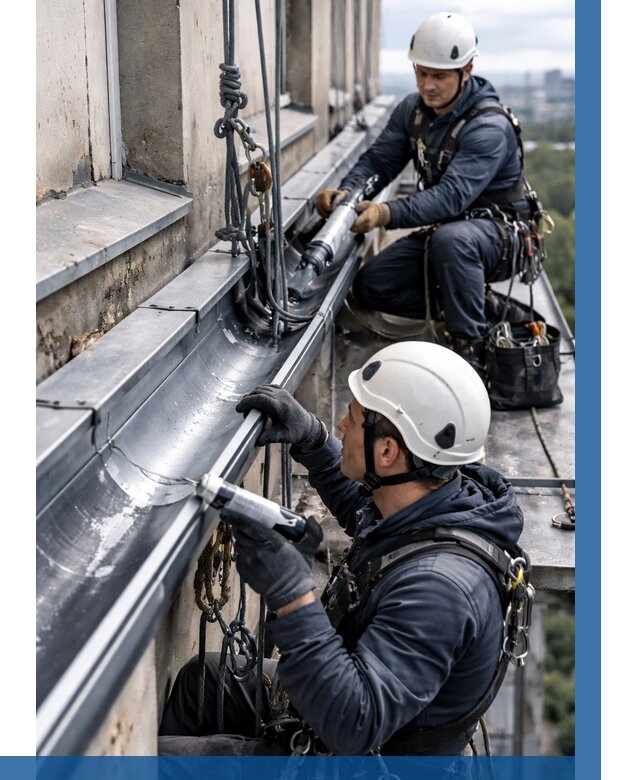 Ремонт водосточных желобов в Новокубанске от 6759 р. | ВЫСОТНИК-Нкб