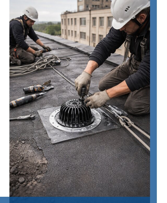 Установка водосточных воронок в Новокубанске цена от 3639 р. | ВЫСОТНИК-Нкб