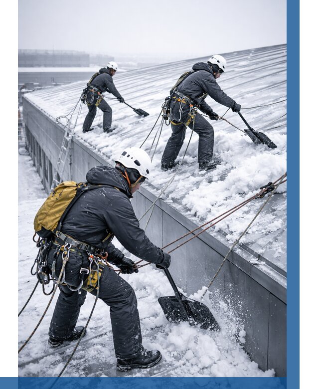 Очистка навесов от снега в Новокубанске от 4679 р. | ВЫСОТНИК-Нкб