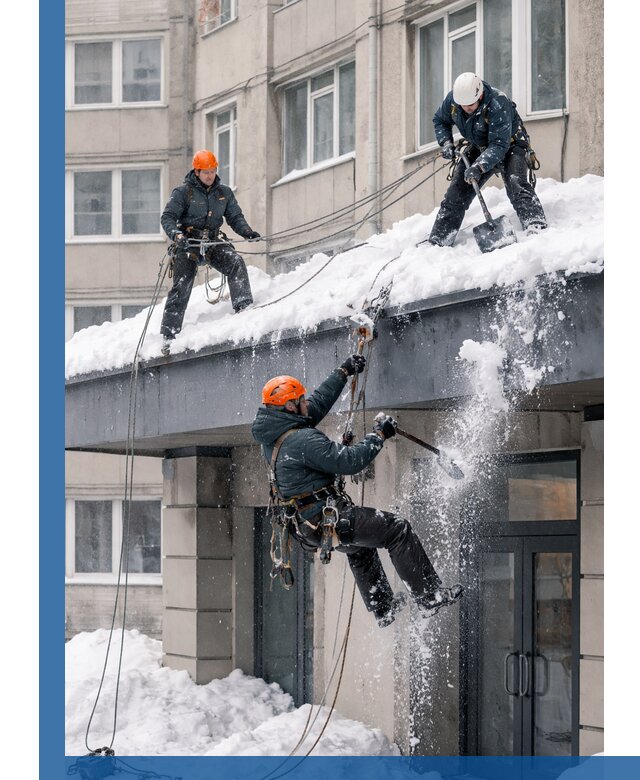 Безопасная очистка навесов от снега в Новокубанске круглогодично