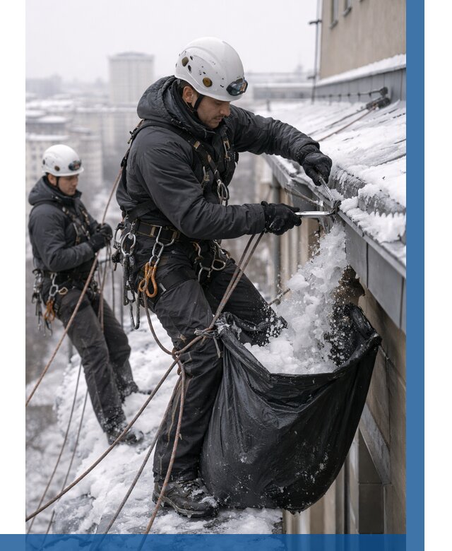 Аварийная очистка крыши в Новокубанске под ключ от 312 р. | ВЫСОТНИК-Нкб